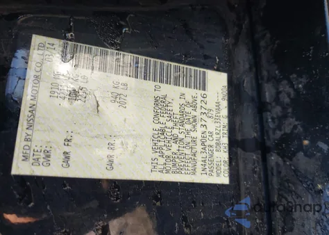 2014 Nissan Altima 2.5/2.5 S/2.5 Sl/2.5 Sv z USA, uszkodzony, nr VIN 1N4AL3AP0EN373726